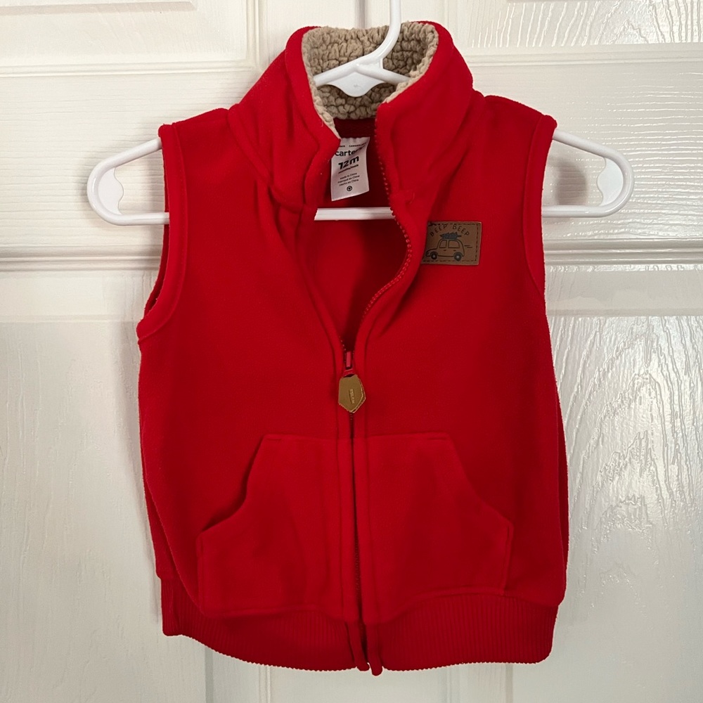 12 M Carter’s red fleece vest